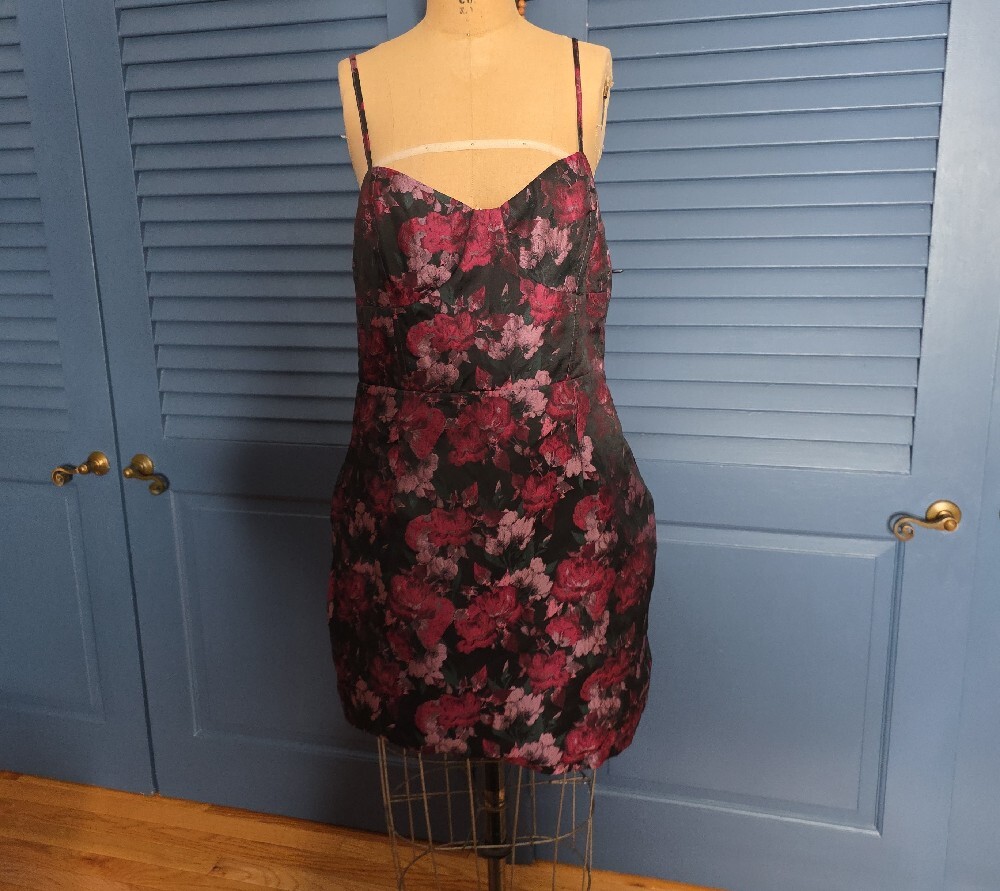 Lulus Bewitching Blooms Black Floral Jacquard Mini Dress with Pockets
